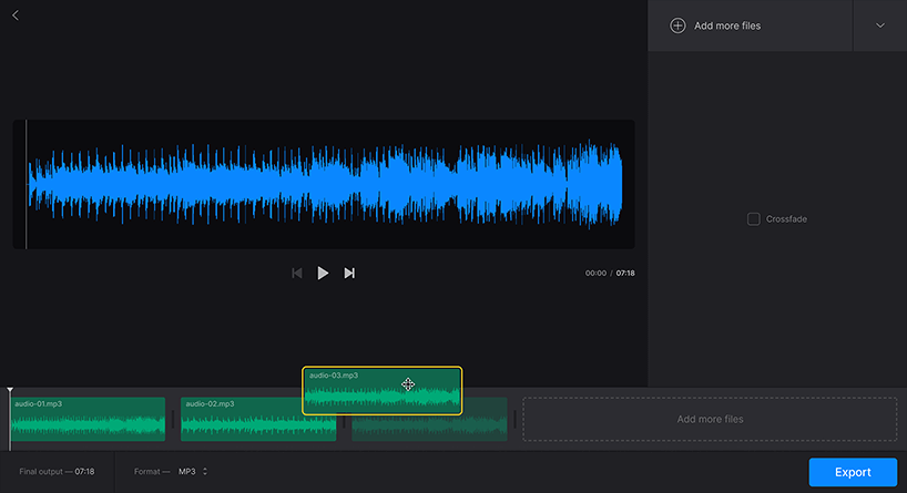 Online Audio Joiner Merge Audio Files For Free Clideo