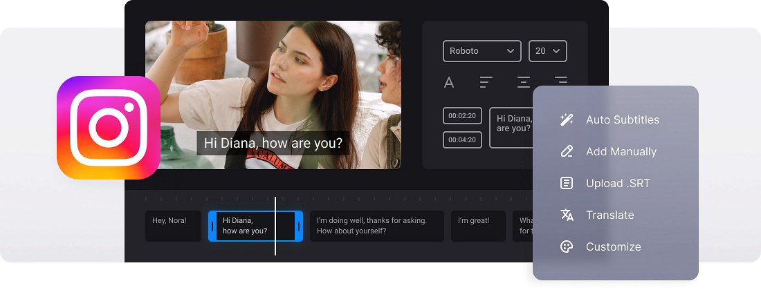 Add Instagram Subtitles Online