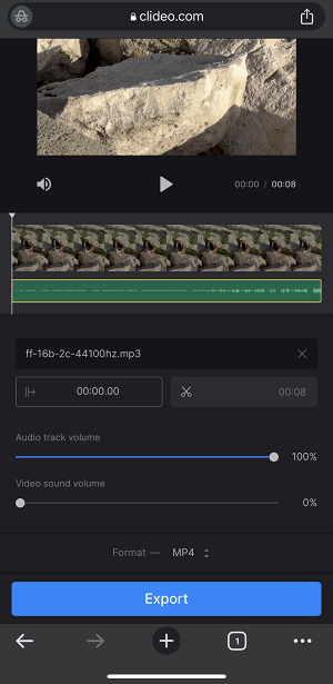 Edit audio in Add music to video tool