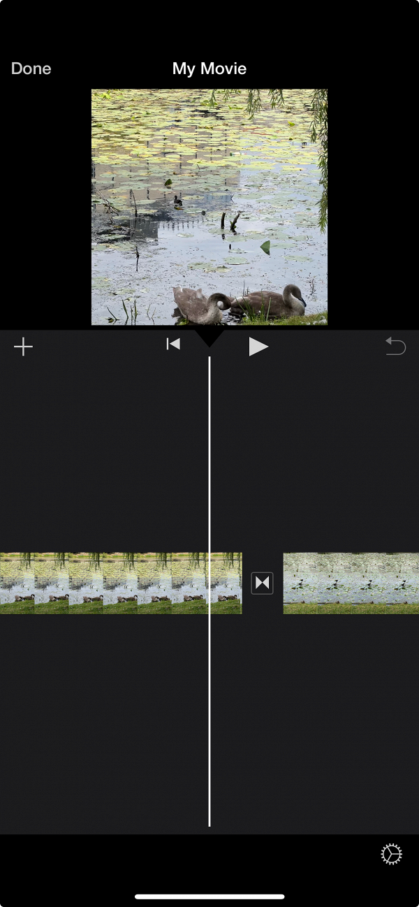 Video project on iPhone iMovie Merged videos on iPhone iMovie