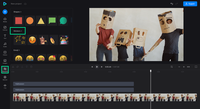 Add a Halloween sticker to video