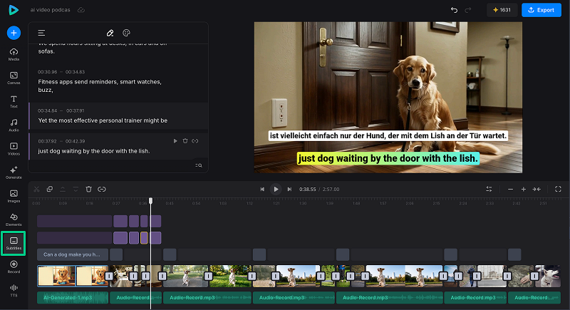 AI-generated subtitles Add AI-generated subtitles to the video