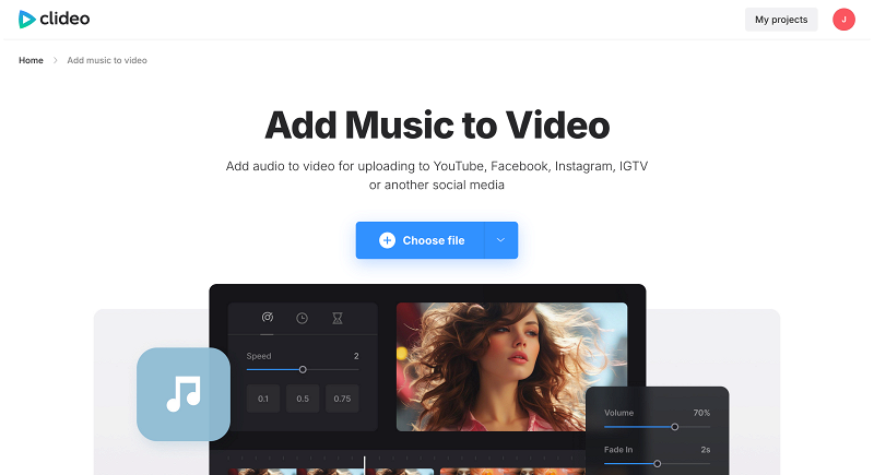  Upload a video you want to add audio to