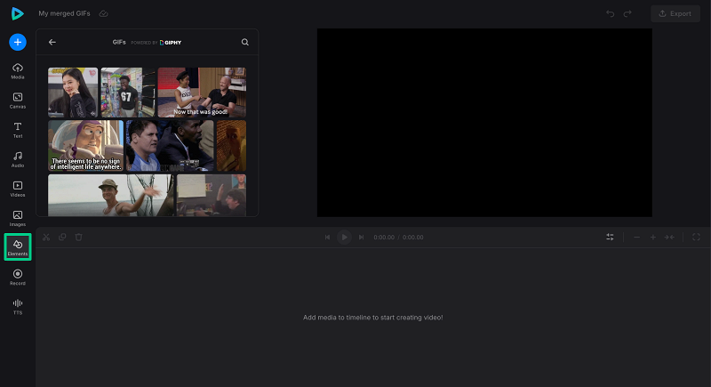 Choose free stock GIFs Add GIFs from GIF library