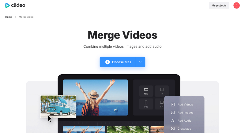 Upload files to convert MP3 to video