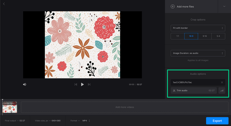 Add audio to picture