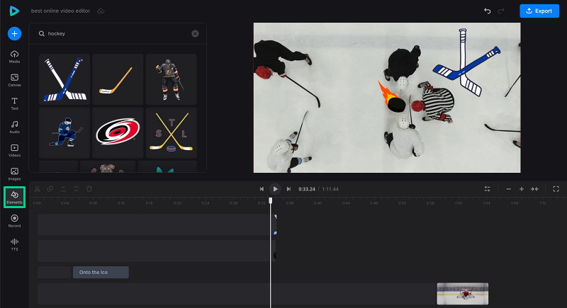 Add stickers in online video editor