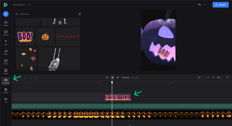 Add stickers to Halloween video