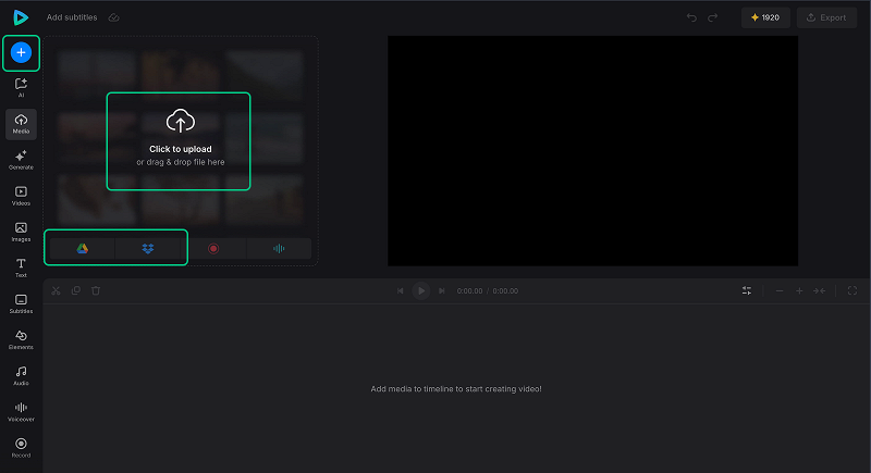 Upload a video to Clideo's Video Editor