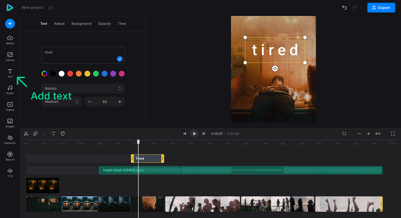 Add text to video
