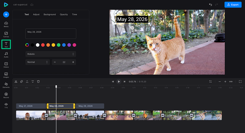 Add captions to supercut Add text to supercut video