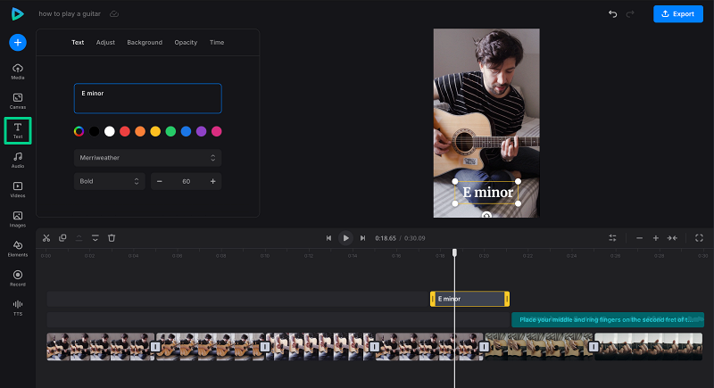 Add text to user generated video