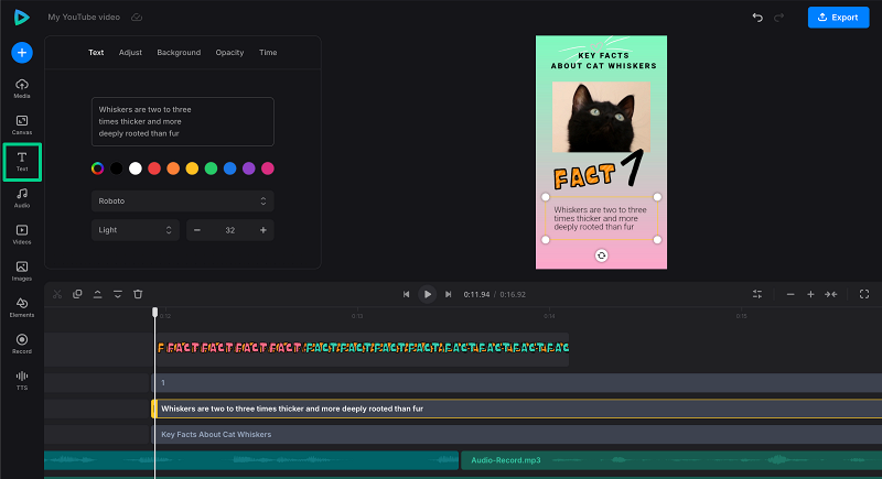 Add text to YouTube video