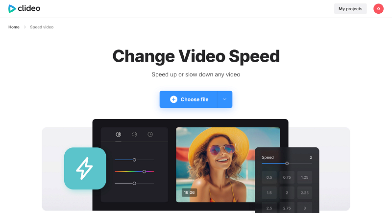  Upload a video clip you want to slow down