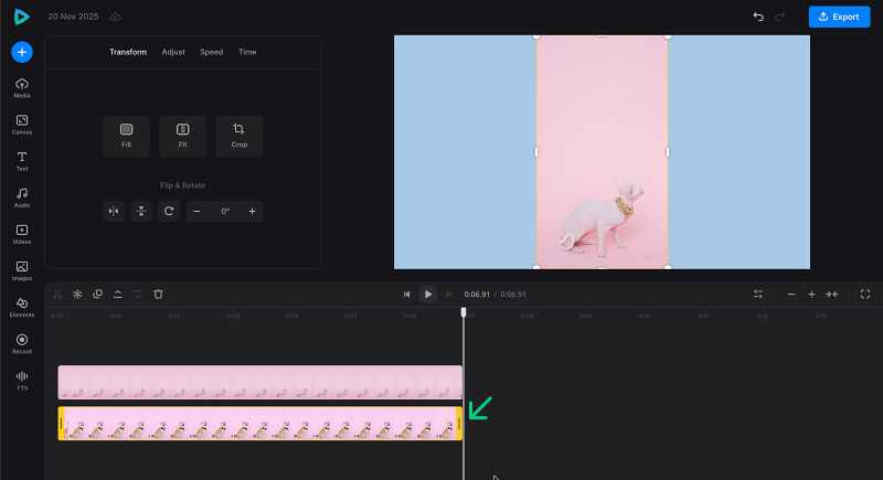 Adjust the duration of videos Adjust side-by-side video in timeline