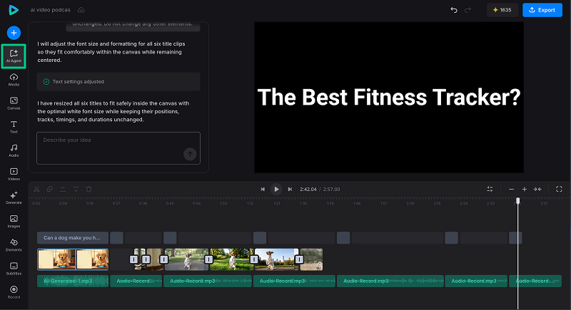 Resize titles with AI Agent AI Agent editing titles to fit inside the canvas