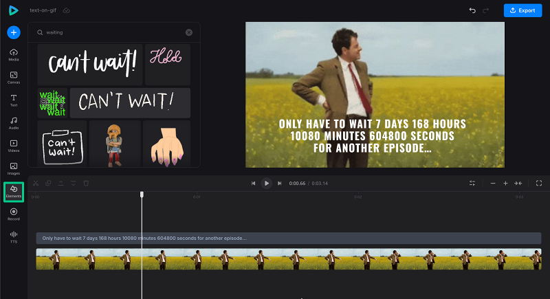 Animated text on GIF