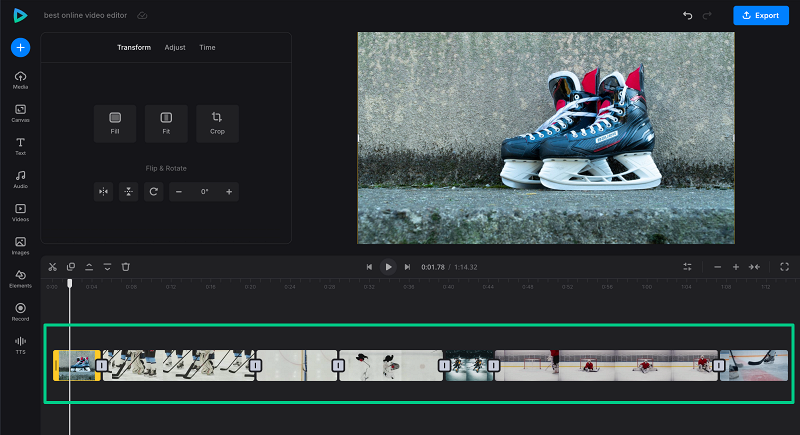 Arrange clips in the timeline
