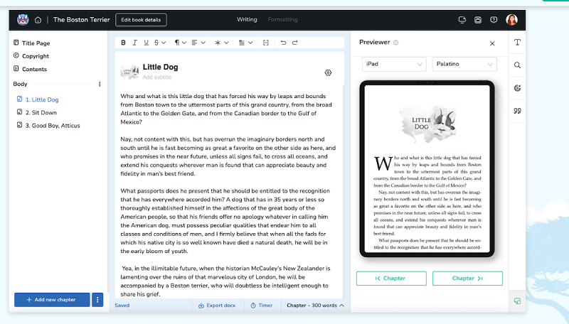 Atticus AI writing software
