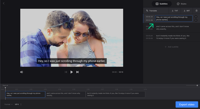 Burn in subtitles to video