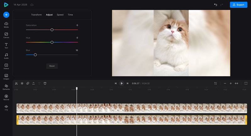 Change portrait video to landscape in Clideo Video Editor