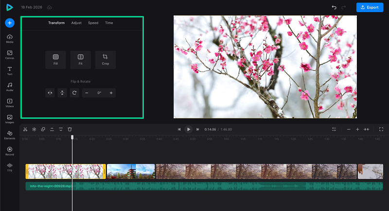 Convert audio track to video file