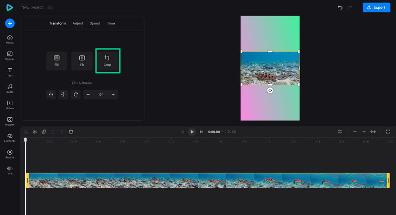 Crop horizontal video to vertical