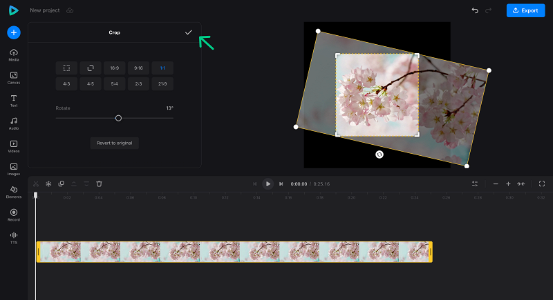 Crop video and confirm