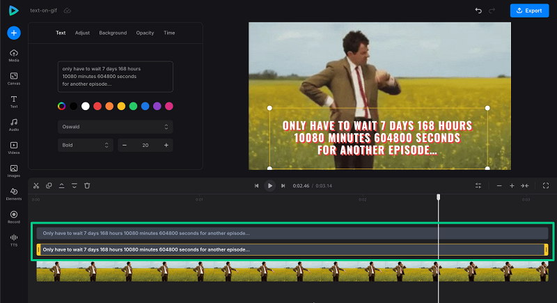 Customized text on GIF