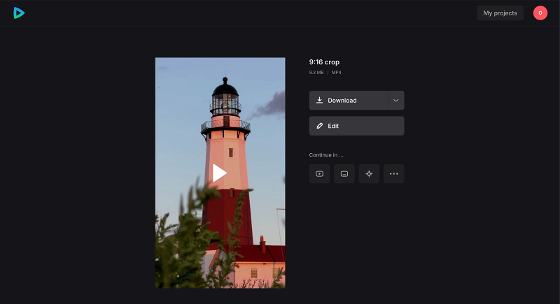 Download cropped 9:16 video