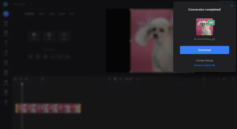 Save GIF image file converted from video Download file after video to GIF conversion