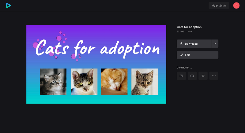 Download file with video transitions