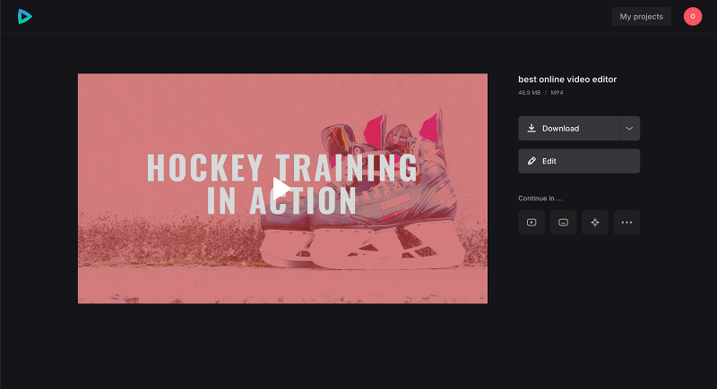Save file made in online video editor