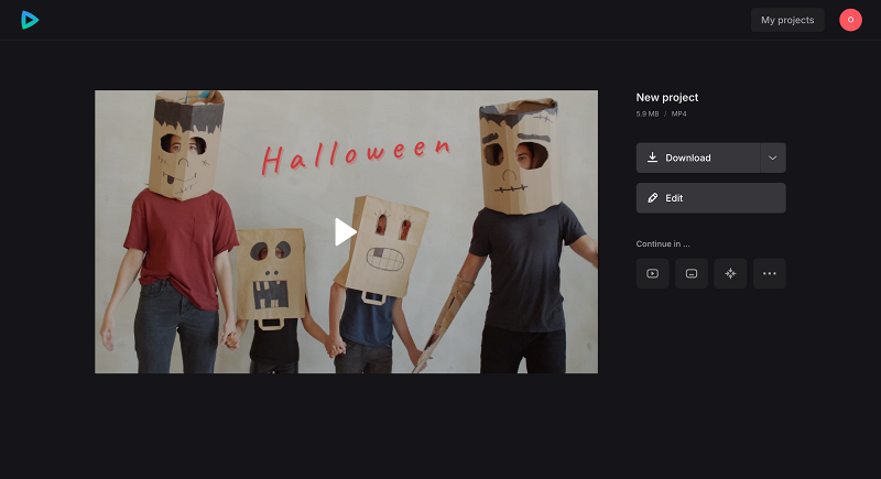 Download video with a Halloween sticker