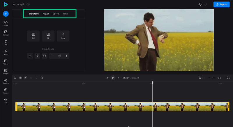 Edit GIF before adding text to GIF