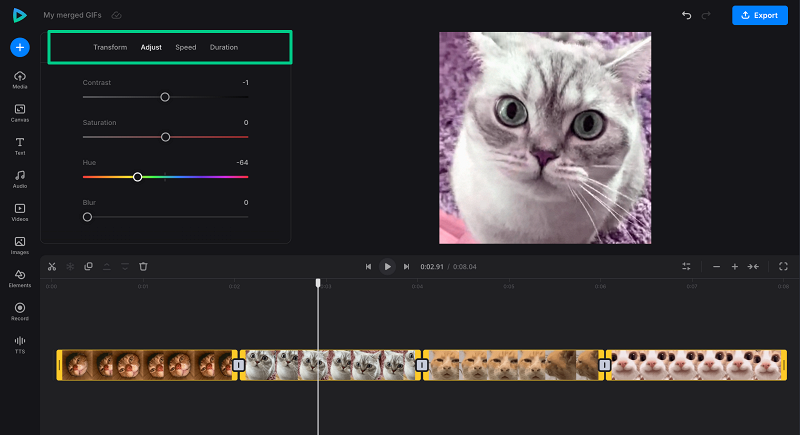 Adjust GIFs Edit GIFs