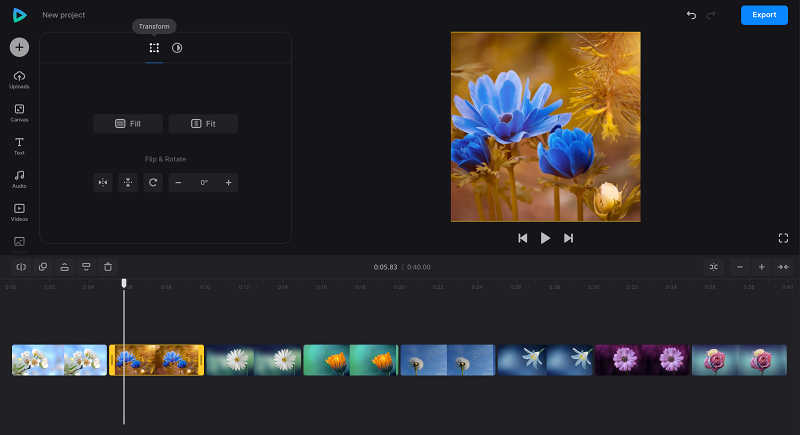 Edit slideshow in video editor