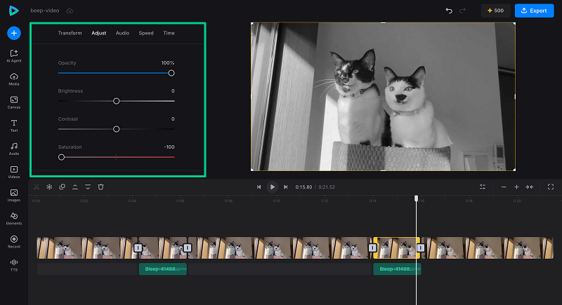 Edit video with bleep sound effect