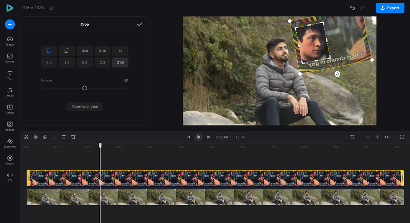 Change GIF size in video Edit video with GIF