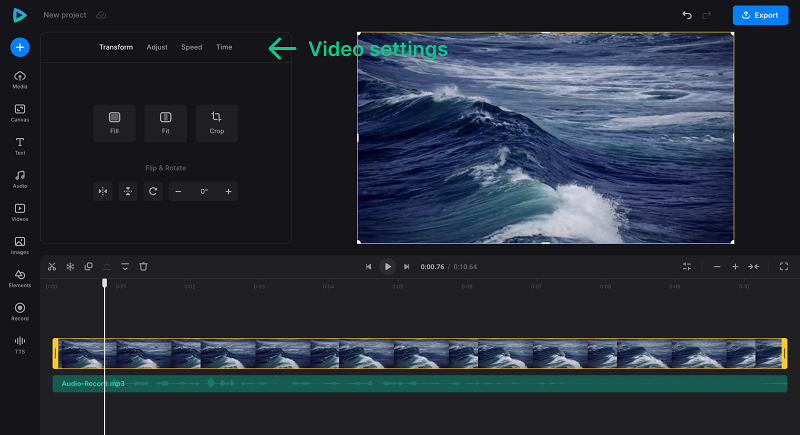 Edit video with voice recording