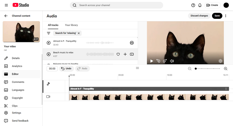 Edit YouTube video - audio