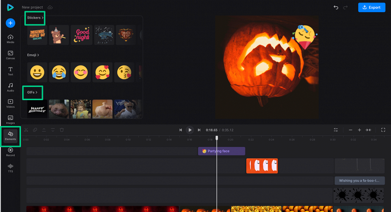 Elements in Halloween GIF