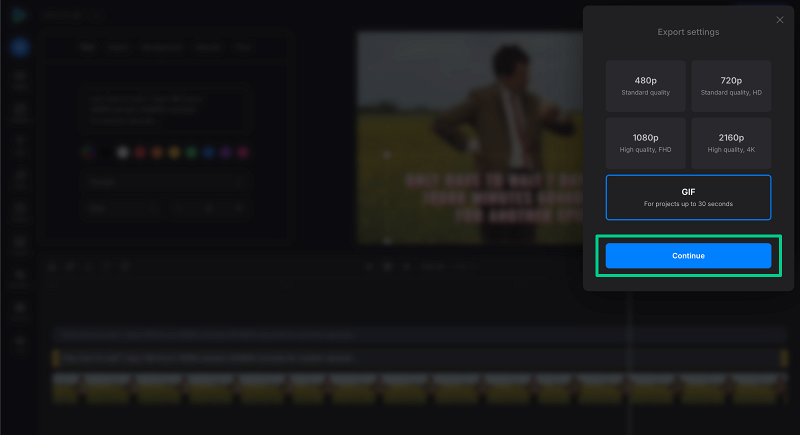 Export GIF with text