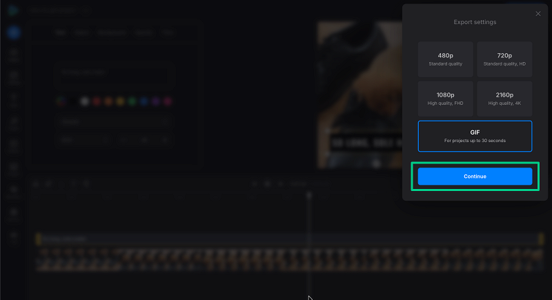Export MOV to GIF project