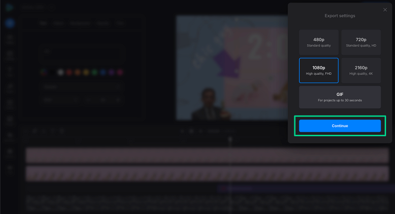 Choose export setting for side-by-side video Export side-by-side video