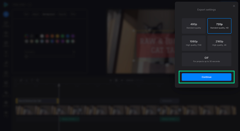 Export video with bleep sound effect