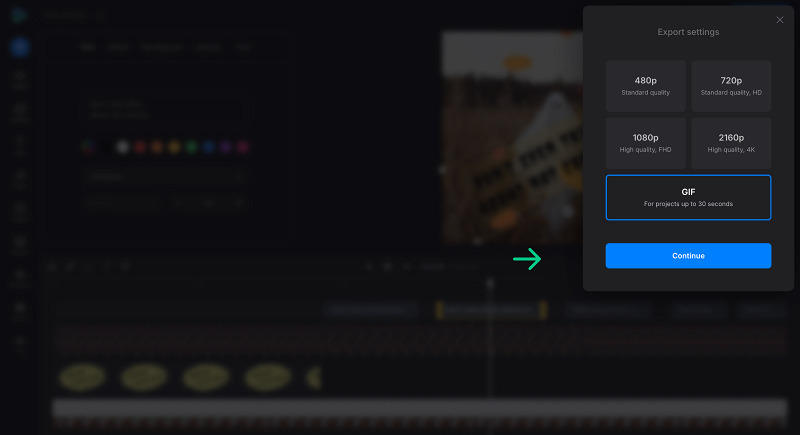 Process your video invitation GIF Export your Halloween gif party invitation