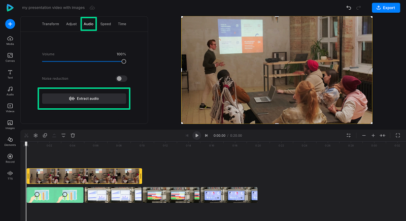 Extract audio to keep soundtrack