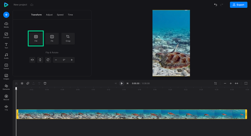 Fill to crop horizontal video to vertical