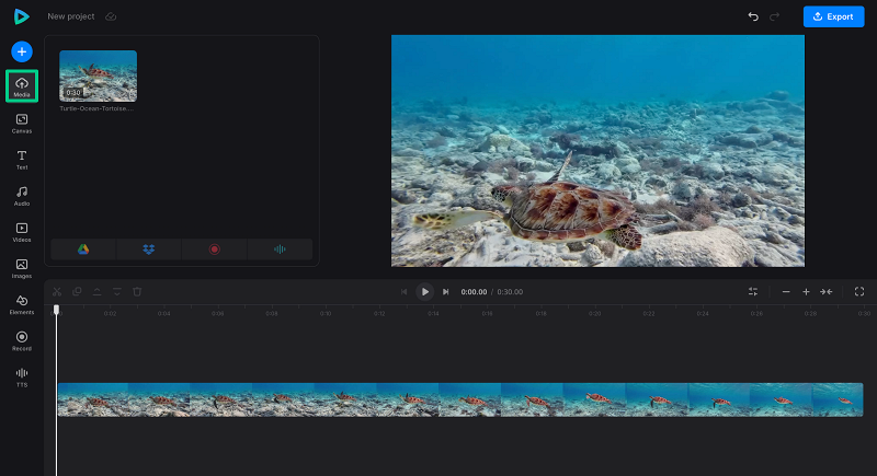 Horizontal video in video editor